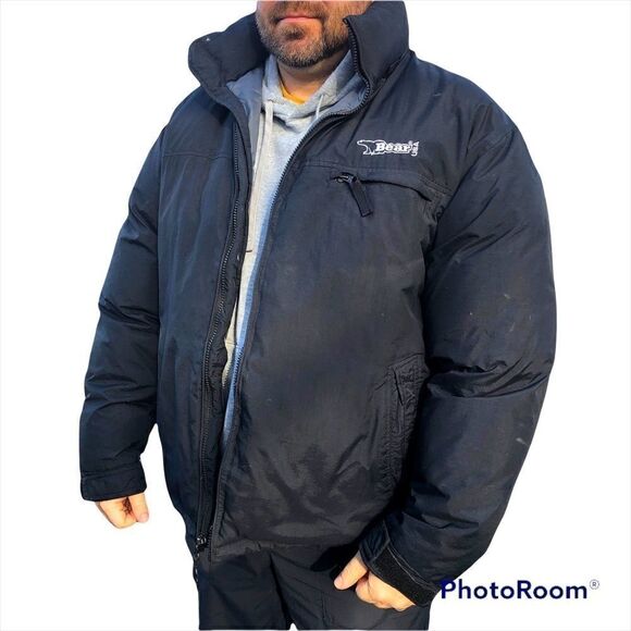 Bears USA Size S Down Puffy Black Jacket! - Picture 4 of 11
